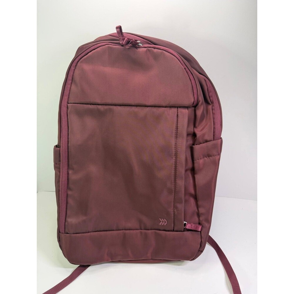 All In Motion Maroon Backpack 18" Water Repellent 15"Tech Sleeve 2 Bottle Pocket